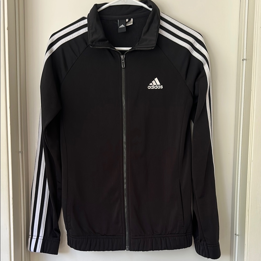Adidas Black Jacket with White Accents